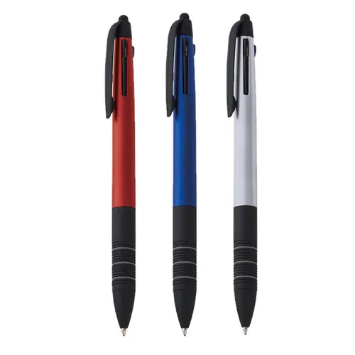 10er Set 3-Farb Kugelschreiber mit Touch Stylo Metallic Finish Ergonomisch