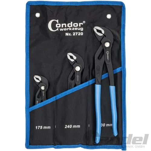 CONDOR WASSERPUMPENZANGEN-SATZ SET 3-tlg. WAPU ZANGE ROHRZANGE 175-240-300mm