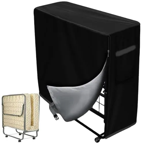 Klappbettdecke Aufbewahrungstasche für Gästebetten, Klappbett Schutzhülle Abdeckung, Schwarz Multifunktionale Bett Schutzabdeckung Wasserdichter Staubdichter Schutz Schutzhülle, 99 * 38 * 114cm