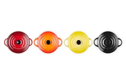 Le Creuset 4er-Set Mini Cocottes - Feuer und Flamme - Snackschalen & Dipschalen, ideal für Einzelportionen oder Beilagen, aus robustem Steinzeug mit 10 Jahren Garantie und farbenfrohem Design.