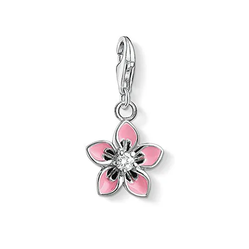 Thomas Sabo Charm-Anhänger Rosa Blume aus 925 Sterling Silber - Eleganter Charm-Anhänger aus 925er Sterlingsilber, perfekt für Charm-Armbänder und Ketten. Ideal als individuelles Geschenk für besondere Anlässe.