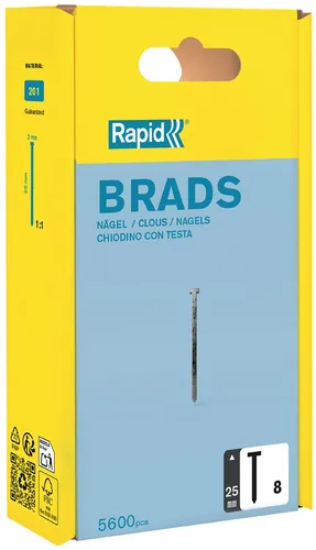Rapid Nägel Typ 8 25 mm galvanisiert 5.600 Stück in silber von Rapid Tools