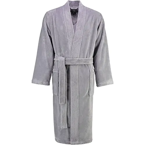 Cawö Home Herren Bademantel 800-73 Kimono Graphit - Bademantel aus hochwertigem Baumwolle-Mischgewebe, schnelltrocknend und mit zwei großen Taschen – ideal für Wellness und Spa.