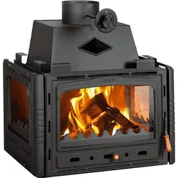 Kamineinsatz PRITY 3C | 16 kW |  Effizienz | Ø200 mm | Gusseisentür | Holzofen - Schwarz