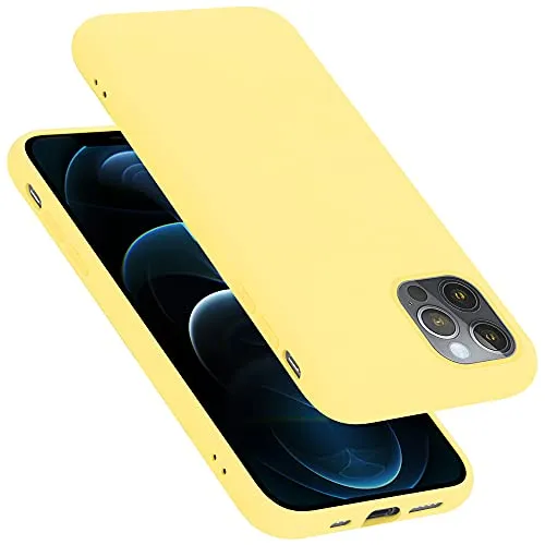 Cadorabo Hülle kompatibel mit Apple iPhone 13 PRO MAX Hülle Silikon Handyhülle für iPhone 13 PRO MAX Case aus flüssigem Silikon- Kratzfeste und stoßfeste dünne TPU Schutzhülle - Liquid GELB