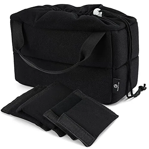 Koolertron Kamera Schutztasche wasserdichte Shockproof Gepolsterte Phototaschen Kamerataschen mit Gepolsterter Einsatz DSLR Erschossen oder Flash Light (Dunkelschwarz)