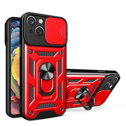 Handyhülle für Apple iPhone 15 Pro Max | Stoßfest & Kratzfest | Mit Kameraschutz, Anti-Fingerabdruck & robustem Panzerschutz-Design | Rot