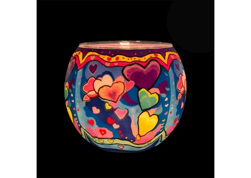 Teelichthalter Leuchtglas Rund Kerzenhalter Glas Friendship 21301