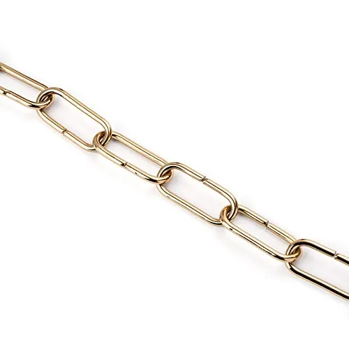 ORION LIGHTSTYLE Kette für Kronleuchter Lampenkette 1m Gliederkette Kronleuchteraufhängung Leuchtenkette Eisenkette Rundgliederkette Metall (Gold, 4mm)