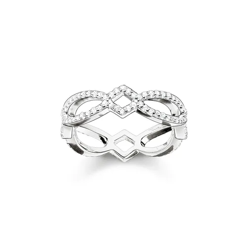 Thomas Sabo Ring Gr. 54 mit Zirkonia aus 925er Sterlingsilber - Eleganter Damenring in Silber mit strahlendem Zirkonia, perfekt für besondere Anlässe oder als stilvolles Accessoire.