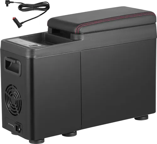 SucceBuy Autokühlschrank, 12-Volt-Kühlschrank für die Armlehne des Autos, tragbarer Gefrierschrank mit 8 l und einer Zone, -4℉-68℉ einstellbar, 12/24 V DC und 100-240 V AC Kompressorkühler für Outdoor