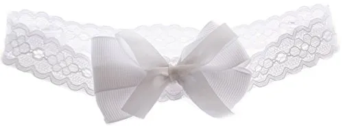 Baby & Kinder Haarband ab 0M Stirnband Kopfband Band Taufe Weiß Kopfschmuck (KU 42-44cm.)