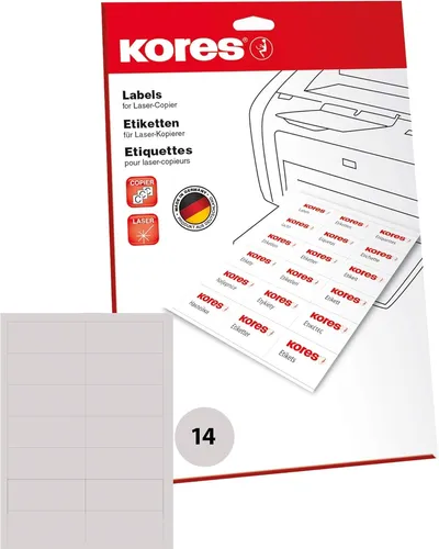 Kores Universal Etiketten 105 x 42,3 mm weiß 350 Etiketten auf 25 Blatt A4