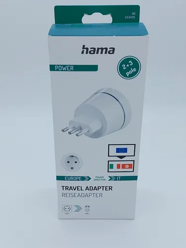Reiseadapter Typ L, 3-polig,u.a. für Italien Typ F- Typ L 2+3 Pol HX