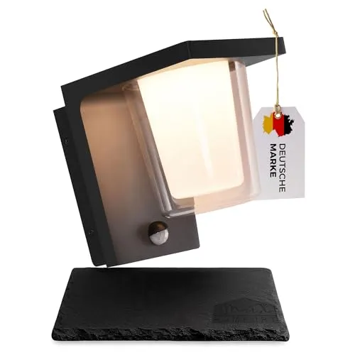 Maxkomfort LED Außenleuchte mit Bewegungsmelder - Wandleuchte Anthrazit 13,5W - Moderne Wandleuchte mit Bewegungsmelder in Anthrazit, energieeffizient mit 13,5W und 815 Lumen, ideal für Außenbereiche wie Terrasse und Garten.