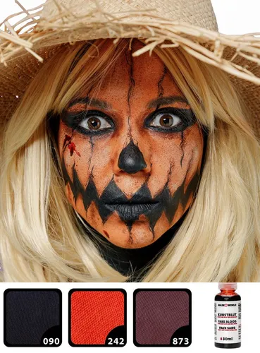 Metamorph Theaterschminke Make-up Set Halloweenkürbis, Halloween Schminkset mit perfekt abgestimmten Komponenten
