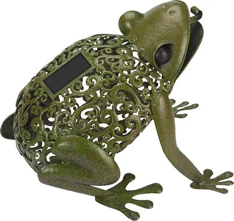 Smart Solar Solar-Metallfrosch - Dekorative Gartenlampe in Froschdesign, mit Solarenergie betrieben und umweltfreundlich, Höhe: 26 cm