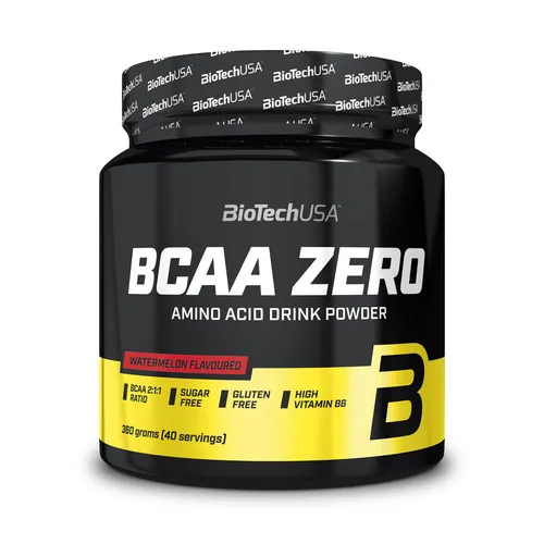 BioTech USA BCAA Zero - Wassermelone, 360 g Dose - Protein Shakes & Muskelaufbau, unterstützt den Muskelaufbau und die Regeneration mit köstlichem Wassermelonen-Geschmack.