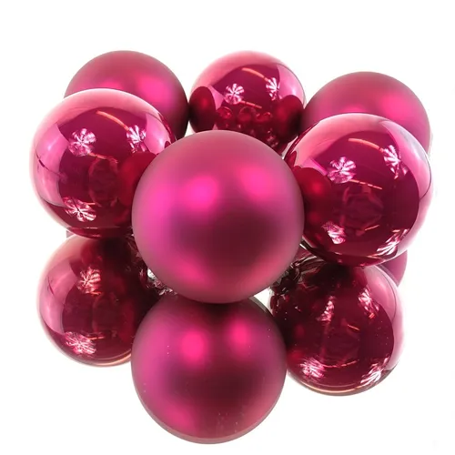 Weihnachtskugel-Box FESTLICH ROSA D 8 cm pink