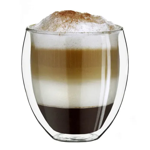 Creano doppelwandiges Thermoglas XXL 400ml, extra großes Kaffeeglas/Teeglas