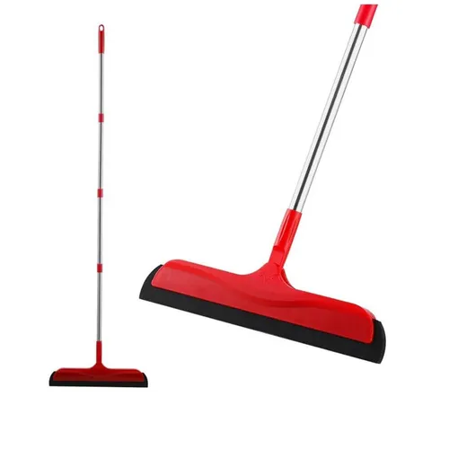 Bodenabzieher Mit Teleskopstiel (126 Cm), Schaumstoffbesen Für Die Nassreinigung, Duschbodenbürste, Für Bad, Küche Und Tierhaare