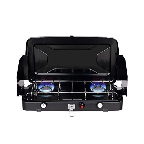 Camplux JK-8620 Tragbarer 2 Brenner Campingkocher