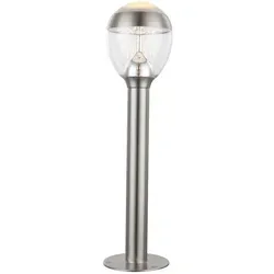 Stehleuchte Edelstahl Außenlampe mit LED 9W - Hochwertige Stehleuchte aus Edelstahl für den Außenbereich, IP44 geschützt, mit 750 Lumen warmweißem Licht. Ideal zur Beleuchtung von Wegen und Gärten, inkl. LED-Leuchtmittel für energieeffiziente Nutzung.