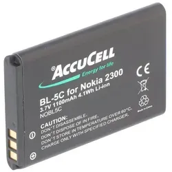 AccuCell AccuCell Akku passend für Nokia 1600, BL-5C, 1100mAh Akku 1100 mAh (3,7 V)