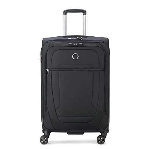 Delsey Paris Helium DLX 4-Rollen Trolley 71 cm schwarz - strapazierfähig, 4 laufruhige Doppelrollen und herausnehmbarer Organizer für optimale Organisation