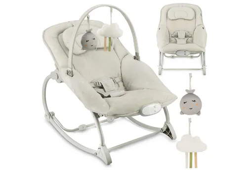 MoMi LAPIS – Elektrische Babywippe mit Musikmodul & 3 Vibrationsstufen – Hellgrau - MoMi LAPIS – Die komfortable Babywippe für Kinder bis 12 kg. Mit 3-fach verstellbarer Rückenlehne, sanften Melodien und vibrationsfunktion für eine beruhigende Erfahrung. Ideal für entspannte Momente und sicheres Liegen.