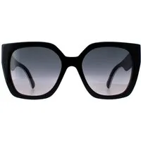 GUCCI Womens GG1300S Sonnenbrille - Elegante Damen-Sonnenbrille in Schwarz mit grauen Gläsern, Größe 55, inklusive 2 Jahre internationaler Garantie für zuverlässigen Schutz.