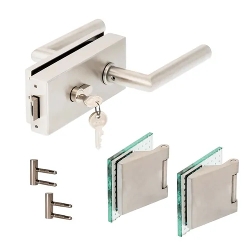 Glastürbeschlag Q PZ + Office Bänder RT Edelstahl