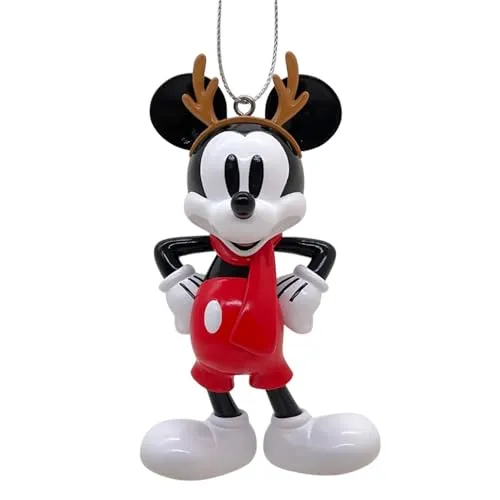 Christmas Inspirations Baumschmuck Mickey Mouse mit Elchgeweih - Weihnachtsanhänger Micky Maus für Disney Fans, Baumkugel, Weihnachtsdeko
