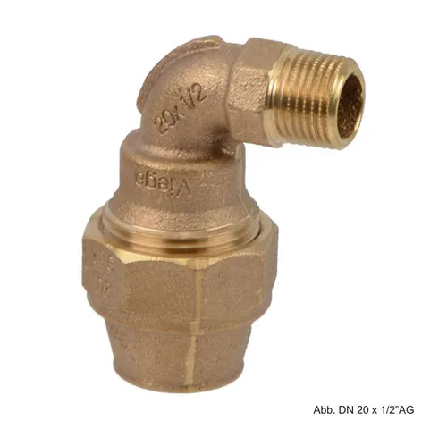 Viega Maxiplex Übergangswinkel 90° - Hochwertiger 90° Übergangswinkel aus Rotguss, Modell 9021, für zuverlässige Rohrverbindungen im Klemmverbindersystem. Ideal für langlebige Installationen.