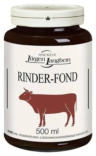 Jürgen Langbein Rinder-Fond 500ml - Hochwertige Brühe - Brühe & Fond, ideal für feine Suppen und Saucen, ohne Farb- und Konservierungsstoffe für natürlichen Geschmack.