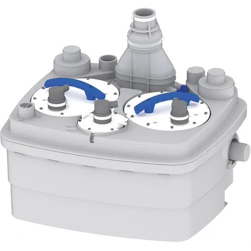 SFA SaniCubic 2 Doppelhebeanlage 0029SMART - Sanitärinstallation mit Smart-Terminal, ideal für Grau- und Schwarzwasser, bietet direkten Zugriff auf Motor und Sensoren für effizienten Betrieb.