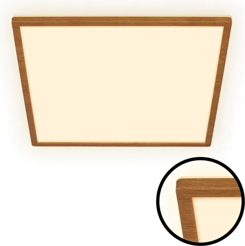 BRILONER LED Deckenlampe mit indirektem Licht - Moderne Deckenleuchte mit natürlichem Holzdesign, 22W LED-Platine und 3000 Lumen für eine gemütliche Atmosphäre in Wohnzimmer, Küche oder Schlafzimmer.