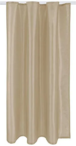 Bestlivings Gardine Blickdicht mit Kräuselband (Taupe hell) in 140x175cm (Breite x Höhe)