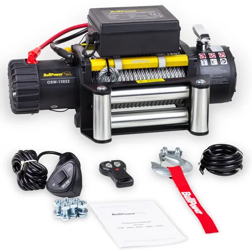 BullPower Elektrische Seilwinde Offroad Motorwinde Seilzug 12V 13000lbs 5900kg