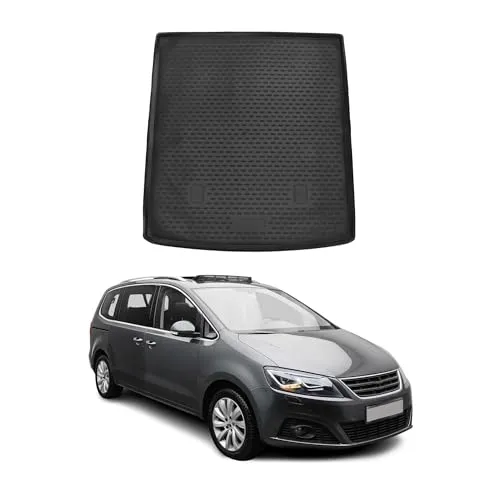 Kofferraummatte für Seat Alhambra 2017-2021 - Robuste Kofferraumwanne aus Gummi, wasserfest und leicht zu reinigen - idealer Schutz für Ihren Kofferraum.