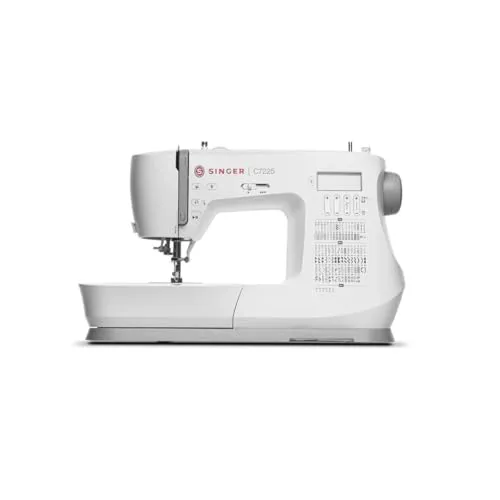 Singer C7225 Nähmaschine - Nähmaschine mit 417 Stichanwendungen und LCD-Bildschirm, ideal für Anfänger und Fortgeschrittene. Komfortable Funktionen wie Fadenschneider und Nadeleinfädler sorgen für müheloses Nähen.