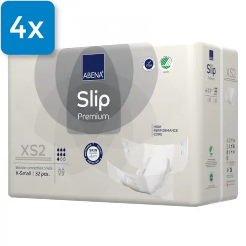 Abena Slip XS2 Premium - 4 x 32 Stück - Inkontinenzhilfen für Unisex, mit einer hohen Kapazität von 1400 ml für optimalen Schutz und Komfort.