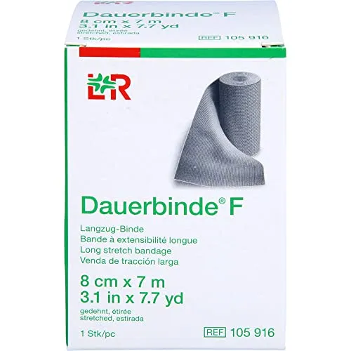 Dauerbinde fein 8 cmx7 m - 1 Stück - Arzneimittel zur sicheren Fixierung von Verbänden, ideal für die Wundversorgung und Erste Hilfe.