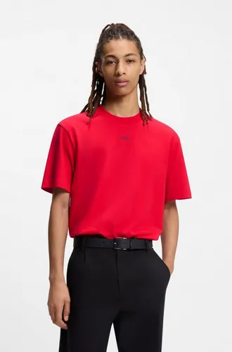 HUGO Herren Dapolino Relaxed-Fit T-Shirt - Herren-Mäntel: Locker geschnittenes T-Shirt aus schwerem Baumwolljersey mit auffälligem Logo-Print auf der Brust für einen lässigen Look.