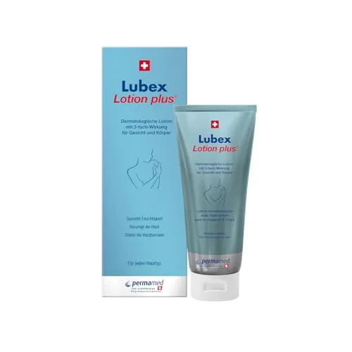 Lubex lotion plus – Dermatologische Lotion für Gesicht & Körper, pH 5,5, stärkt Hautbarriere, hergestellt in der Schweiz, 200 ml