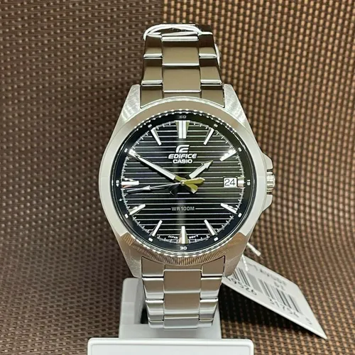Casio Edifice EFV-140D-1A einfache & sportliche schwarze Analog Edelstahl Her...