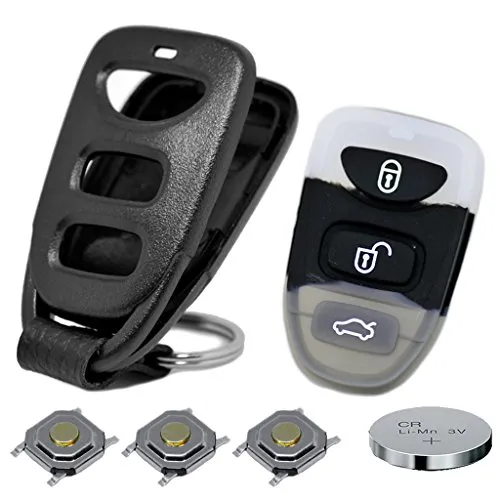 Auto Schlüssel Funk Fernbedienung 1x Gehäuse 3 Tasten + 1x Tastenfeld + 3X Mikrotaster + 1x CR2032 Batterie für Hyundai/Kia