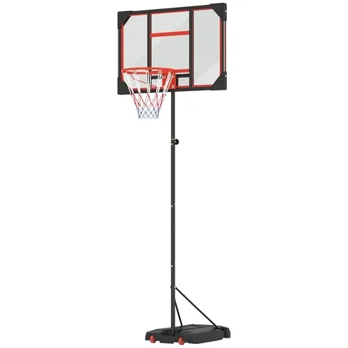Aiyaplay Höhenverstellbarer Basketballkorb - Spielzeug für Kinder ab 6 Jahren, höhenverstellbar von 210-260 cm, mit stabiler Basis für festen Stand und praktischen Rädern für einfache Bewegung.