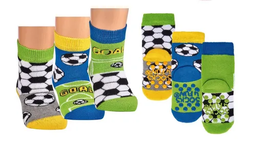 TippTexx 24 ABS-Socken 3 Paar rutschfeste ABS Baby-Socken, viele lustige Motive, Vollfrottee