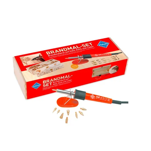 Brandmal Kolben 30W – Kreatives Werkzeug für Kunstprojekte - Dieser vielseitige Brandmal Kolben mit 30W Leistung eignet sich ideal für kreative Kunstarbeiten. Ergonomisches Design und verschiedene Aufsätze ermöglichen präzises Arbeiten.